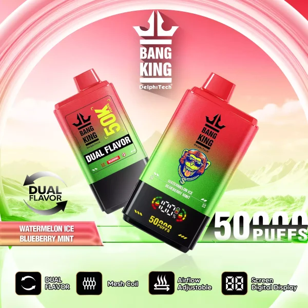 BANG KING 50000 BK50 Rechargeable Vape with 50ml E-liquid, 1.0 Ohm Resistance, and Type C Charging