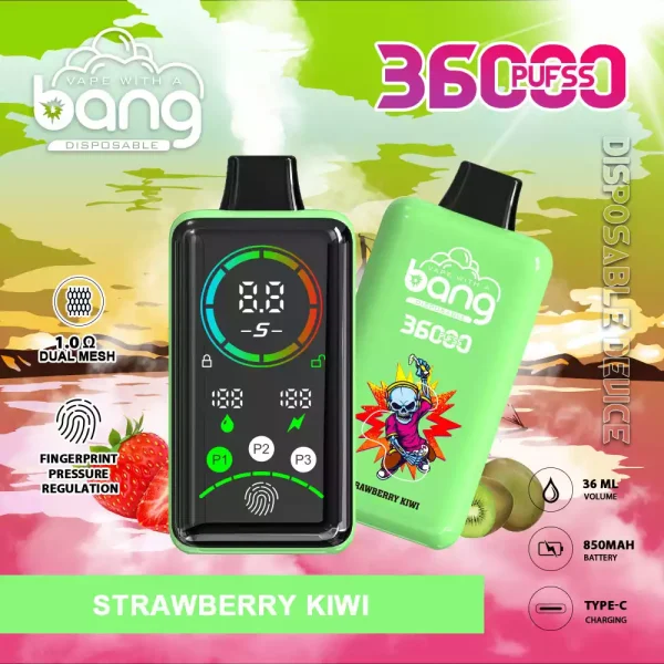 Bang 36000 Puffs Disposable Vape – Ultimate 36ML Dual E-Liquid Tank, Rechargeable with LED Light and Multiple Nicotine Options