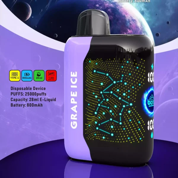 Bang Starry 25000 Puffs Rechargeable Disposable Vape with 3D Curved Screen and Mesh Coil – 28ml E-Liquid, 0% to 5% Low Nicotine, Bulk Wholesale for Ultimate Vaping Satisfaction