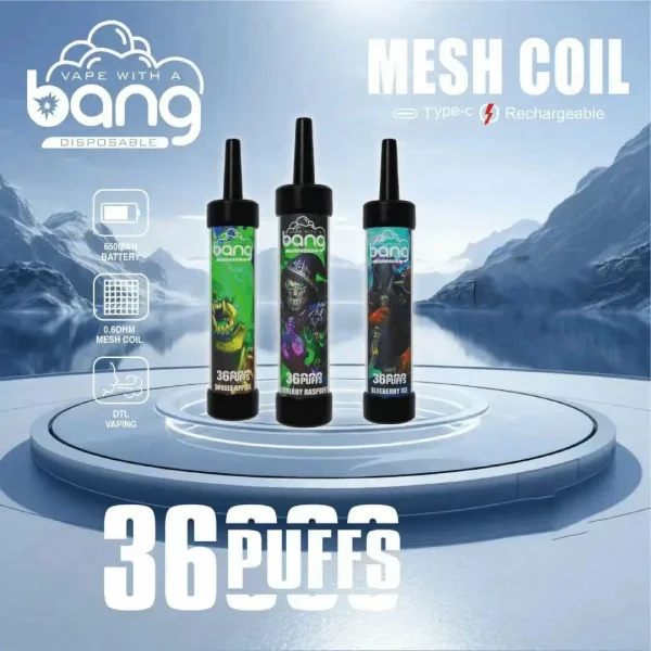 Bang 36000 DTL Shisha 0% 2% 3% 5% Low Nicotine Rechargeable Bulk Buy Disposable Vapes Pen Wholesale