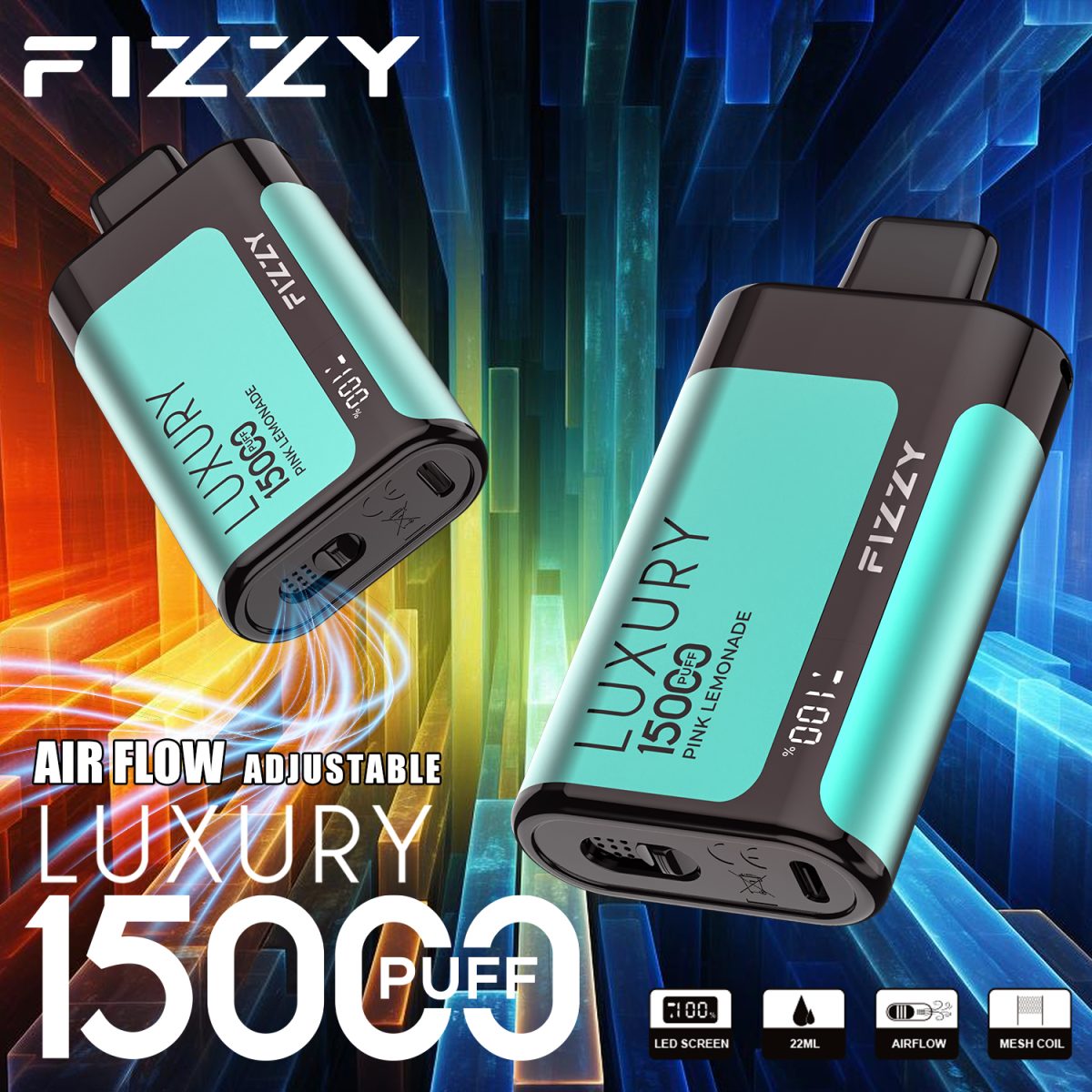 Fizzy Luxury 15000 15K Puffs Original Edition LCD Display Disposable Vape | Elevate Your Vaping Experience – Premium E-Cigarettes at MaxVapePro