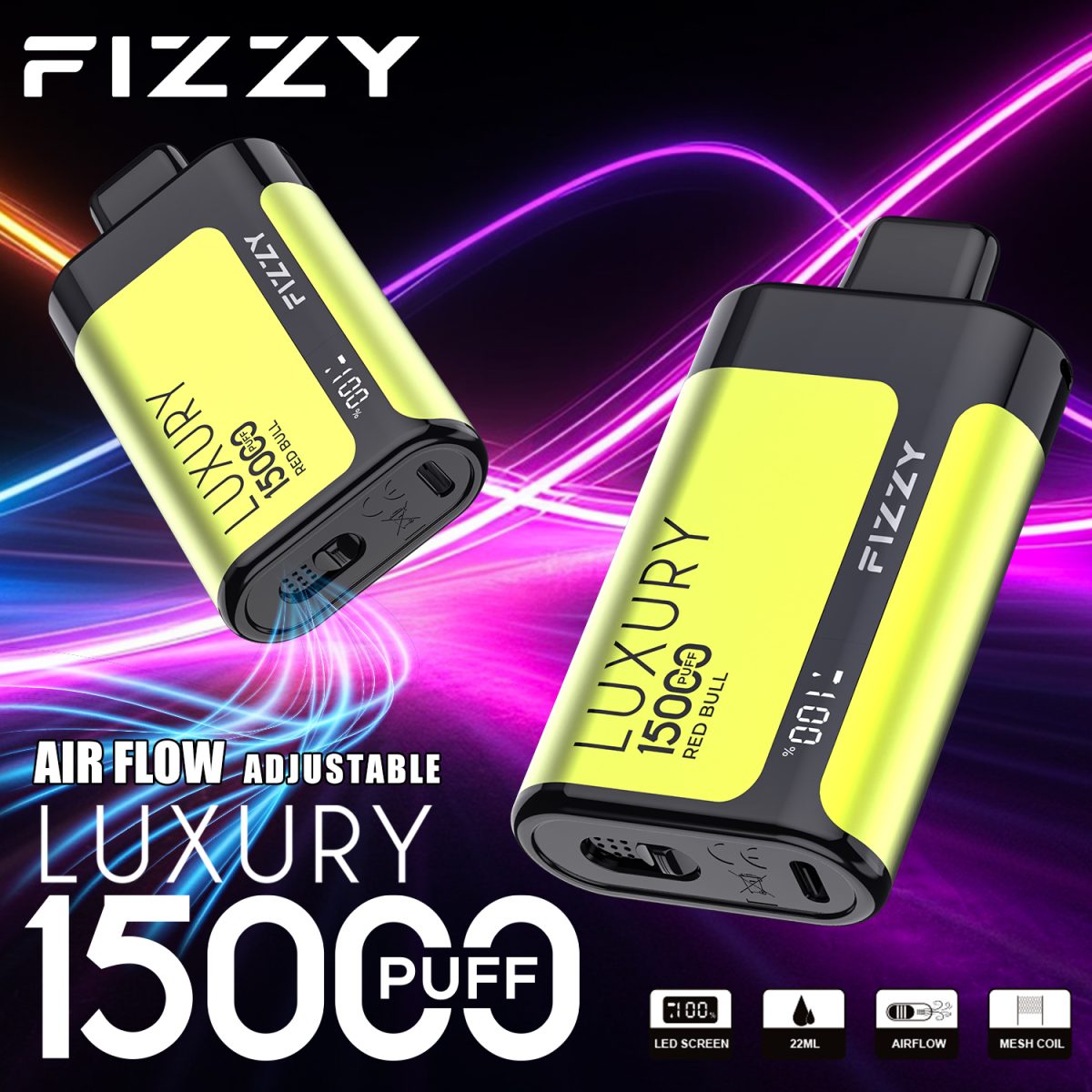 Fizzy Luxury 15000 15K Puffs Original Edition LCD Display Disposable Vape | Elevate Your Vaping Experience – Premium E-Cigarettes at MaxVapePro
