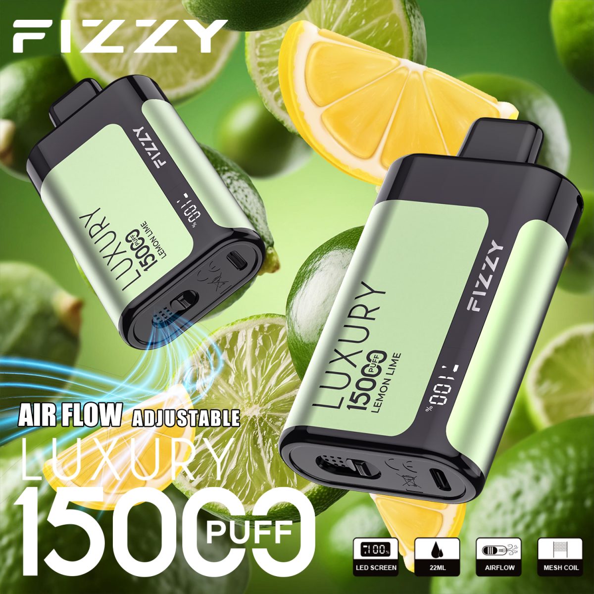Fizzy Luxury 15000 15K Puffs Original Edition LCD Display Disposable Vape | Elevate Your Vaping Experience – Premium E-Cigarettes at MaxVapePro
