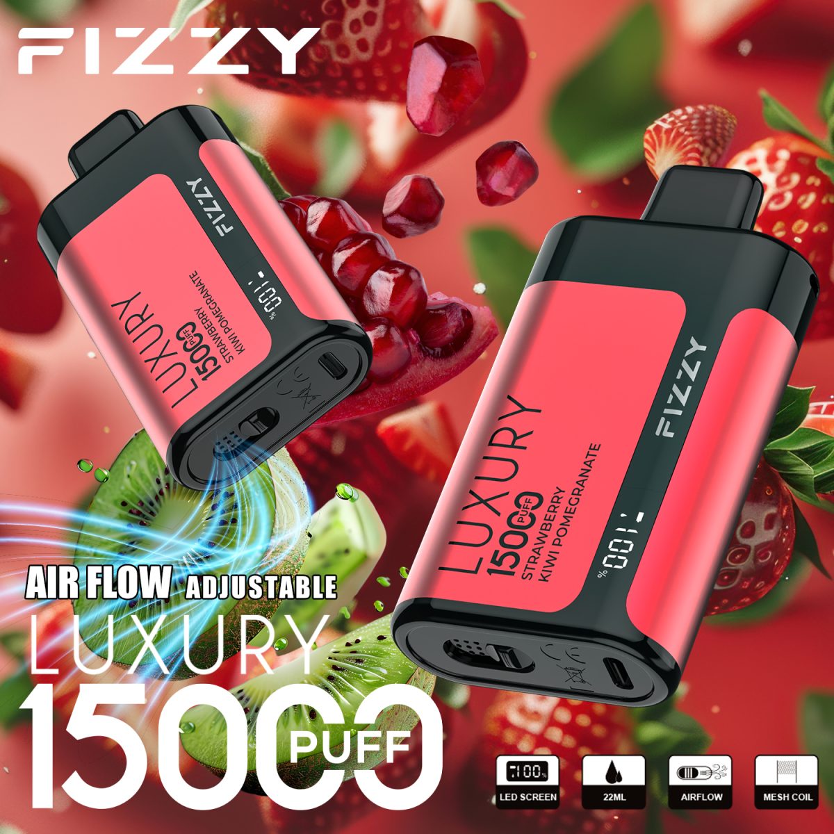 Fizzy Luxury 15000 15K Puffs Original Edition LCD Display Disposable Vape | Elevate Your Vaping Experience – Premium E-Cigarettes at MaxVapePro