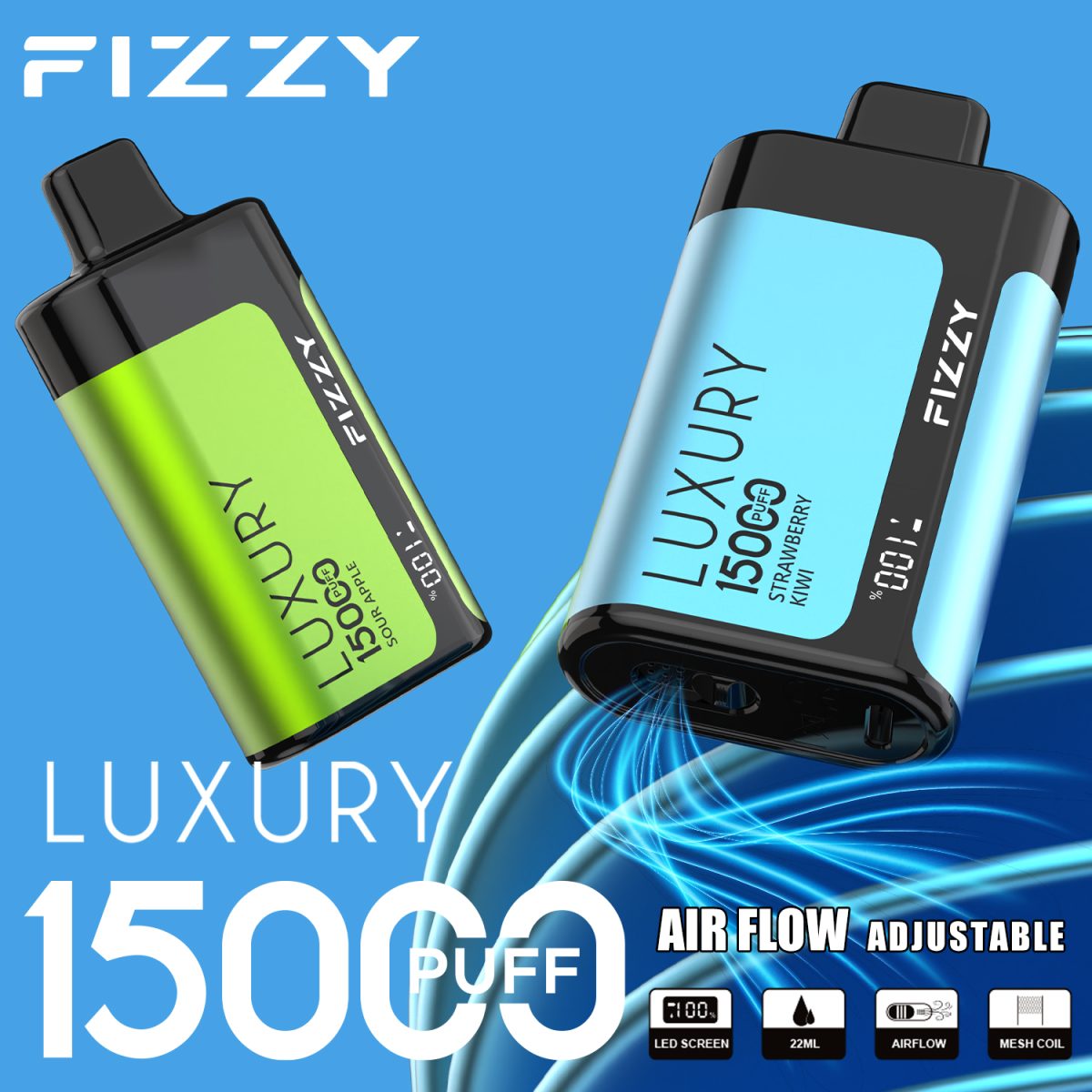 Fizzy Luxury 15000 15K Puffs Original Edition LCD Display Disposable Vape | Elevate Your Vaping Experience – Premium E-Cigarettes at MaxVapePro