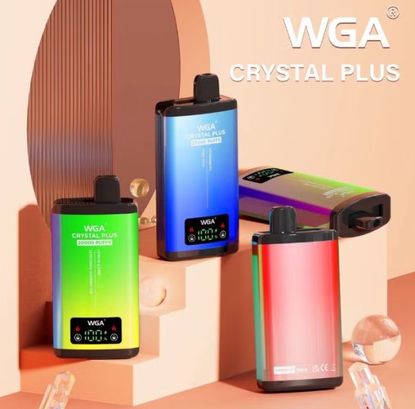 WGA Crystal Plus 20000 Puffs 20K Dual-Flavor Disposable Vape – 2-in-1 Switch, Dual Mesh, LCD Display, 0/2/5% Nic, 30 mL, Type-C, EU Warehouse, Wholesale