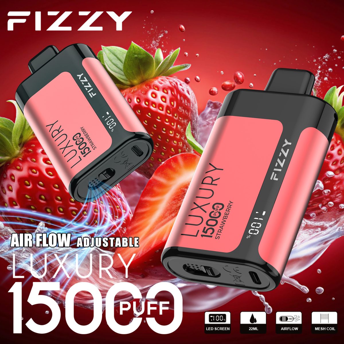 Fizzy Luxury 15000 15K Puffs Original Edition LCD Display Disposable Vape | Elevate Your Vaping Experience – Premium E-Cigarettes at MaxVapePro