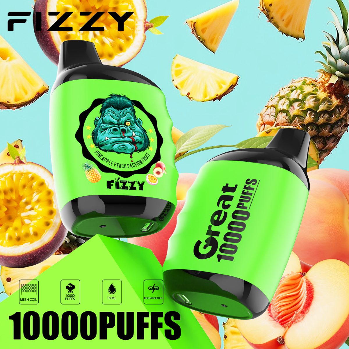 Fizzy Great 10000 10K Puffs 2% 5% Nicotine Original Edition Disposable Vape | Elevate Your Vaping Experience – Premium E-Cigarettes at MaxVapePro