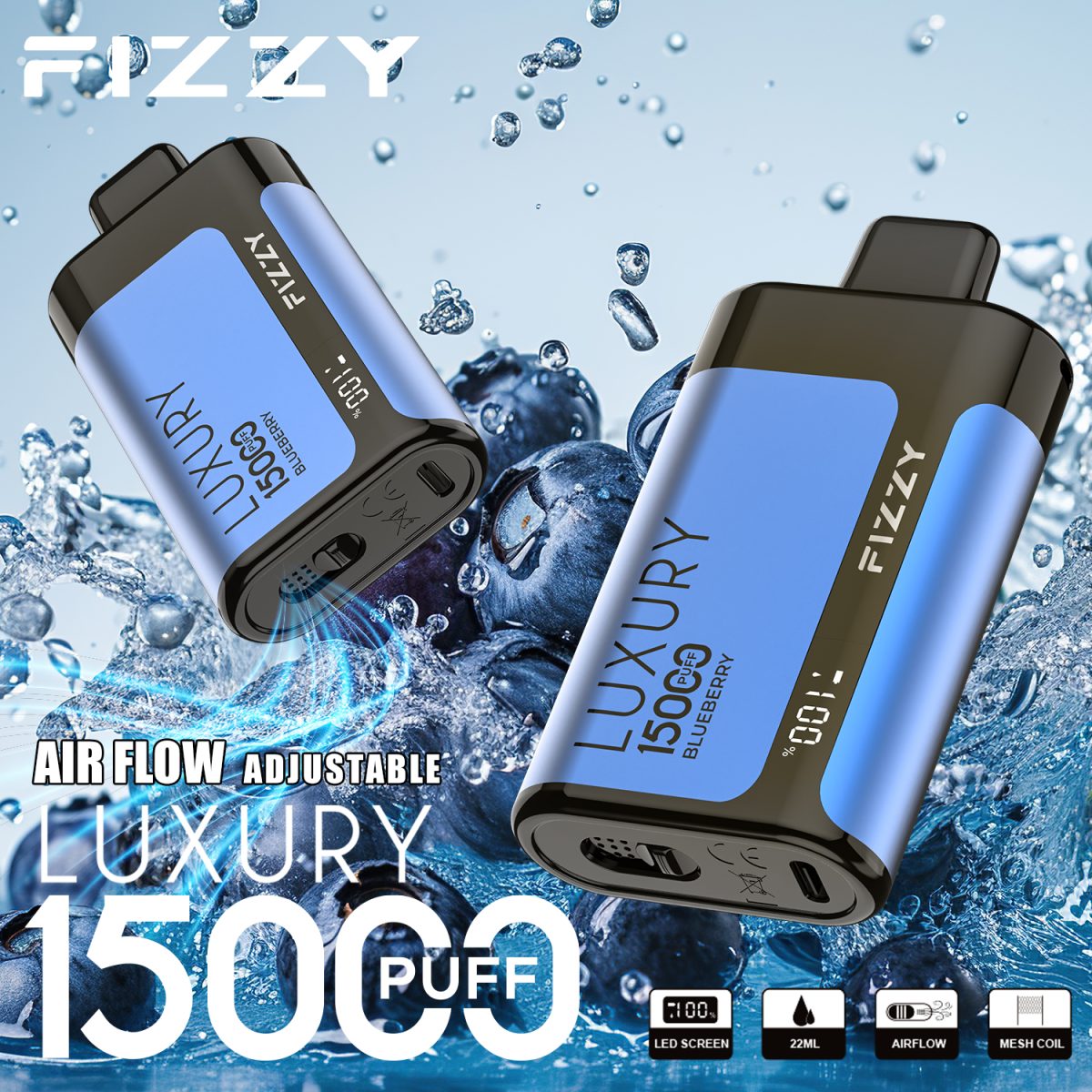 Fizzy Luxury 15000 15K Puffs Original Edition LCD Display Disposable Vape | Elevate Your Vaping Experience – Premium E-Cigarettes at MaxVapePro