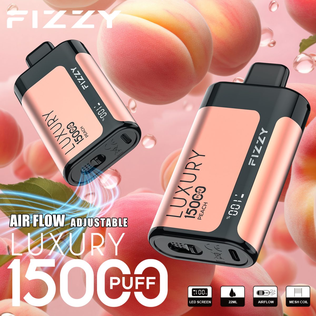 Fizzy Luxury 15000 15K Puffs Original Edition LCD Display Disposable Vape | Elevate Your Vaping Experience – Premium E-Cigarettes at MaxVapePro
