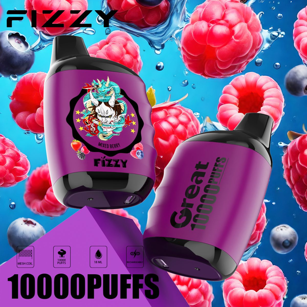 Fizzy Great 10000 10K Puffs 2% 5% Nicotine Original Edition Disposable Vape | Elevate Your Vaping Experience – Premium E-Cigarettes at MaxVapePro