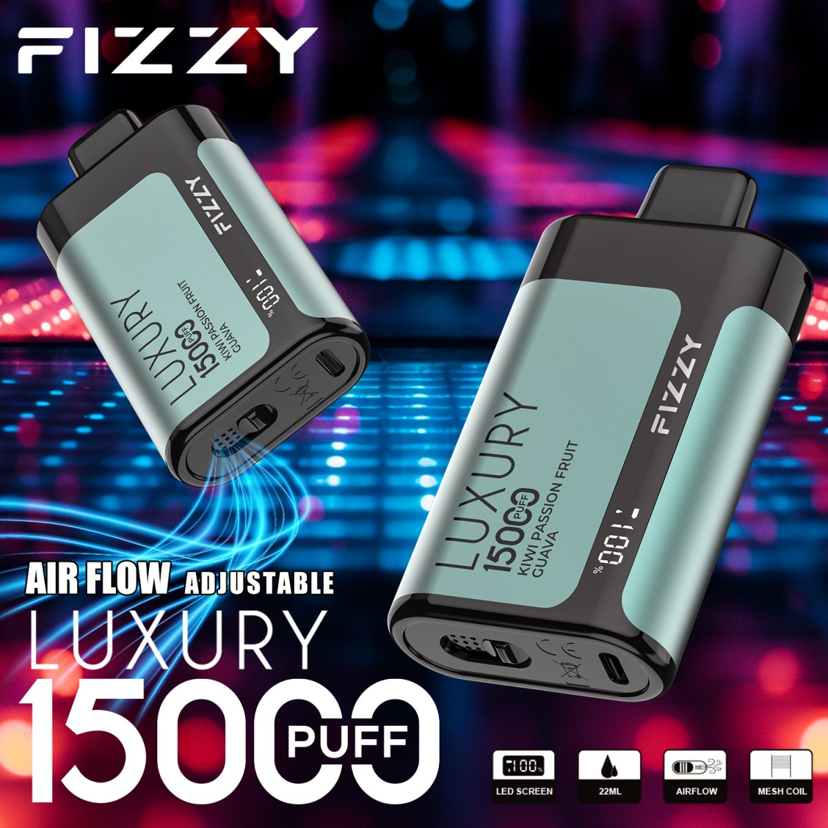 Fizzy Luxury 15000 15K Puffs Original Edition LCD Display Disposable Vape | Elevate Your Vaping Experience – Premium E-Cigarettes at MaxVapePro
