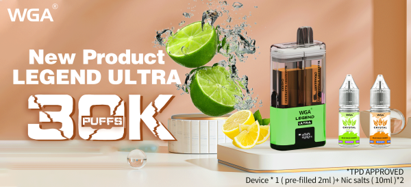 High Quality WGA 30k Puffs Disposable Vape with Battery and E Liquid Display Wholesale