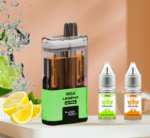 WGA Legend Ultra 30000 Puffs 30K Refillable Disposable Vape – Dual Tank, Dual Mesh, LED Display, 0/2/5% Nic, 20 mL, Type-C, EU Warehouse, Wholesale