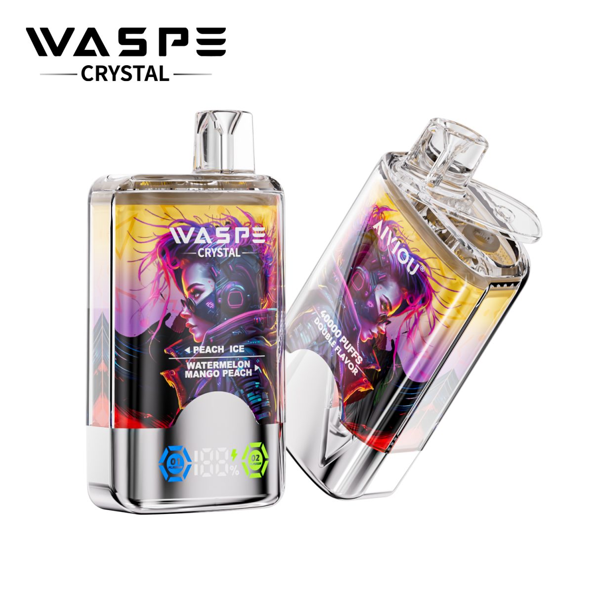 Best Quality Waspe Crystal 40000 Puffs Vape with 0%-5% Nicotine and Dual 0.9ohm Mesh Coils for 2025 | Elevate Your Vaping Experience – Premium E-Cigarettes at MaxVapePro