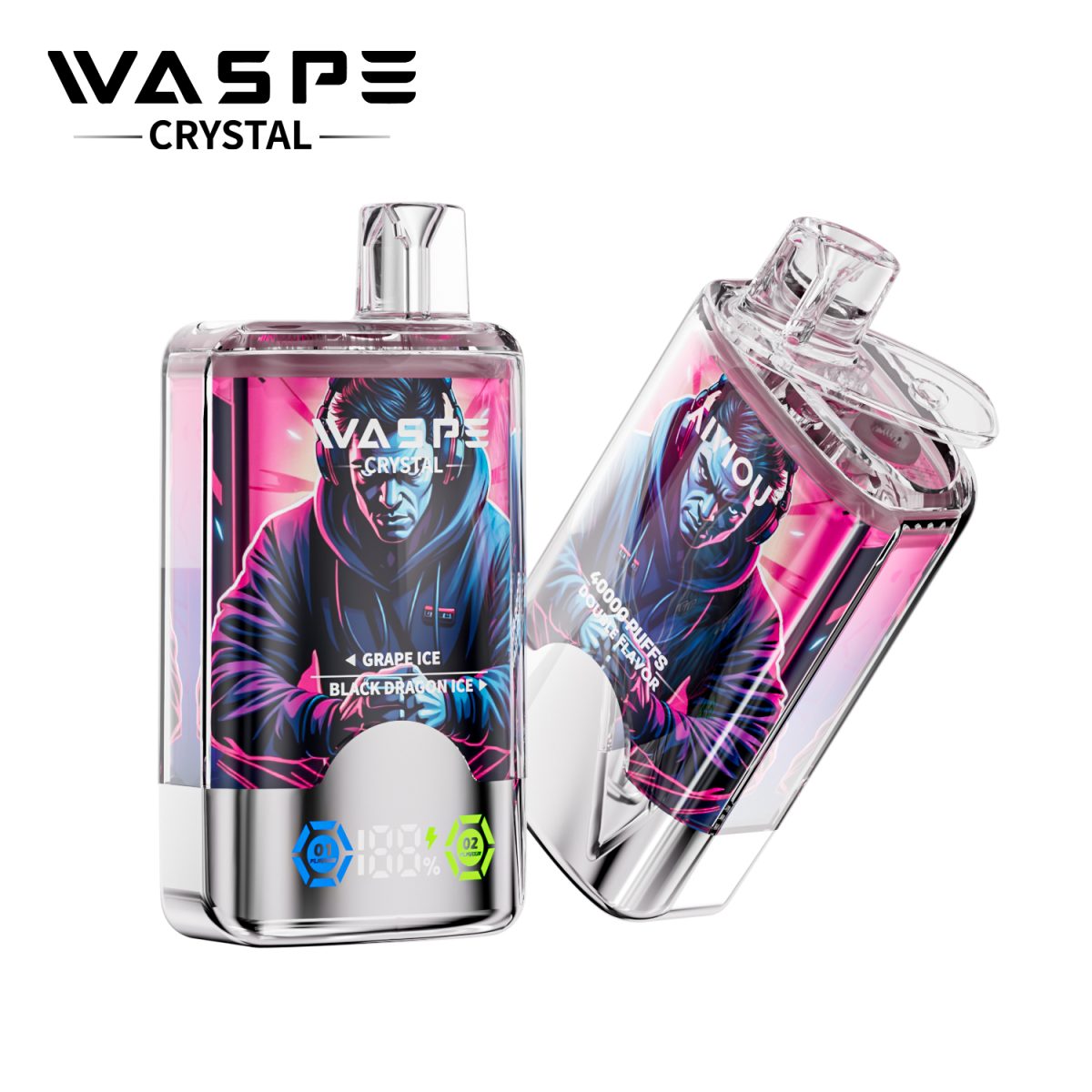 Best Quality Waspe Crystal 40000 Puffs Vape with 0%-5% Nicotine and Dual 0.9ohm Mesh Coils for 2025 | Elevate Your Vaping Experience – Premium E-Cigarettes at MaxVapePro